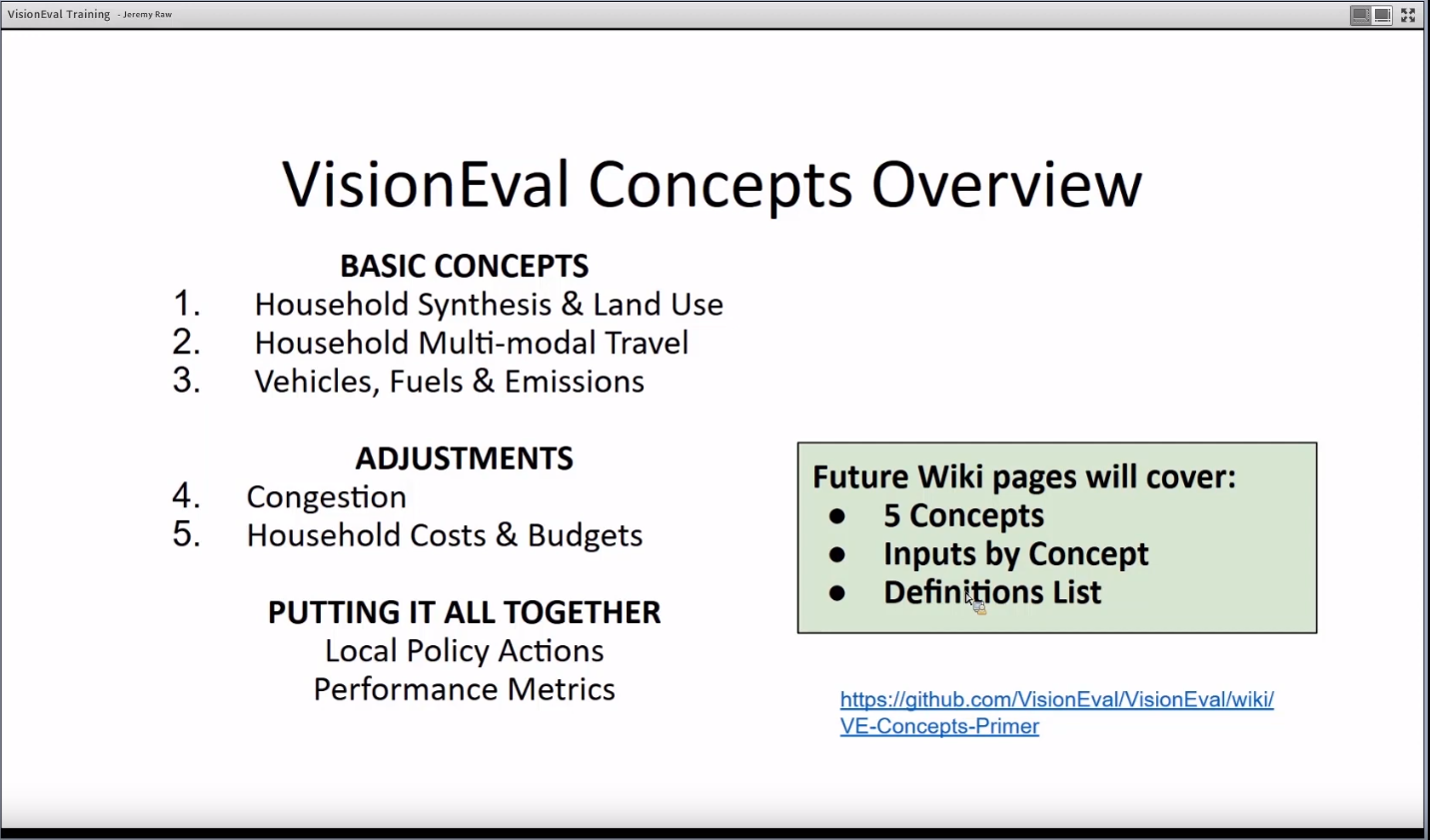 VisionEval Training Concepts Overview