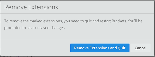 Remove Extensions requires restart