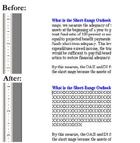 Figure 3—Replacing deleted text with an equal amount of meaningless text.